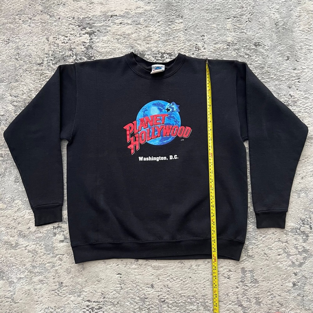 Vintage Planet Hollywood Washington DC 90s Sweatshirt Mens L Black Crewneck